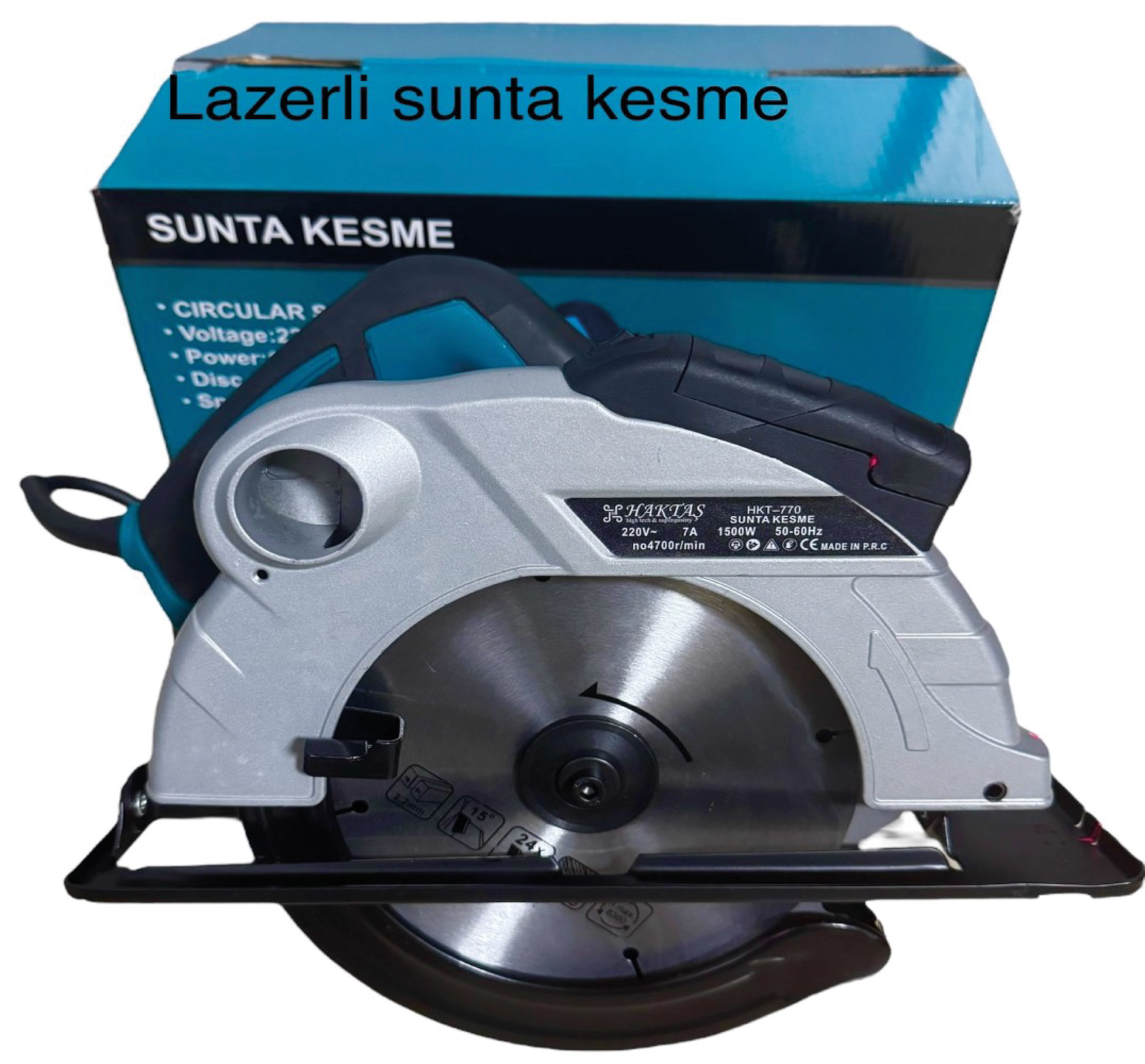 HKT770 1500W Lazerli Sunta Kesme ve Daire Testere | 185mm Bakır Sargı