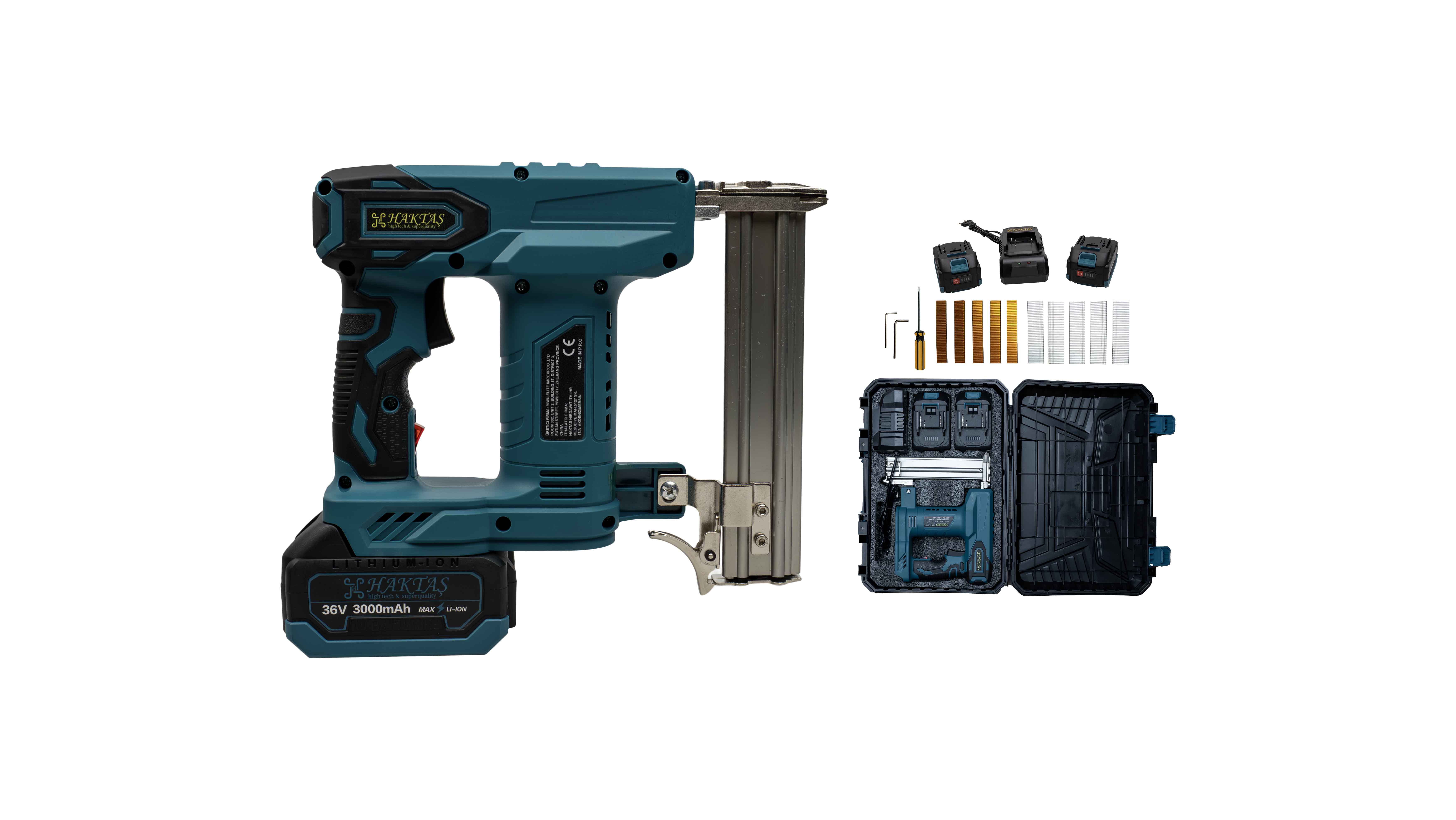 33-HKT-181 Kömürsüz Akülü Çivi ve Zımba Tabancası | Hızlı Çakım 2'si 1 Arada